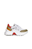 Bueno Shoes Haki Deri Kadın Dolgu Topuklu Spor Ayakkabı 01wq10100