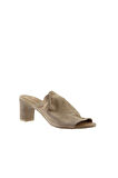 Bueno Shoes Bej Süet Kadın Topuklu Terlik 01wn1503
