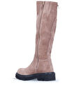 Bueno Shoes Vizon Süet Kadın Düz Çizme 01wr3407