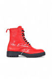 Bueno Shoes Kırmızı Deri Kadın Düz Bot 01wr4201
