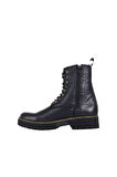 Bueno Shoes Siyah Amf Deri Kadın Düz Bot 01wr4901