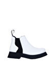 Bueno Shoes Beyaz Deri Kadın Düz Bot 01wr8801