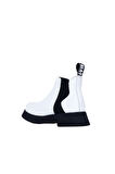 Bueno Shoes Beyaz Deri Kadın Düz Bot 01wr8801