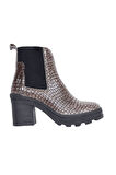 Bueno Shoes Gri Croco Deri Kadın Topuklu Bot 01wr0503