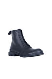 Bueno Shoes Siyah Deri Kadın Düz Bot 01wr0900