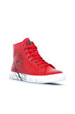 Bueno Shoes Kırmızı Deri Kadın Baskılı Spor Bot 01wr1806