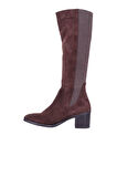 Bueno Shoes Kahverengi Koyu Süet Kadın Topuklu Çizme 01wr2906