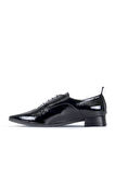Bueno Shoes Siyah Kırışık Rugan Kadın Az Topuklu Ayakkabı 01wr3003