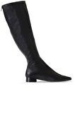 Bueno Shoes Siyah Deri Kadın Düz Çizme 01wr3009