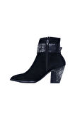 Bueno Shoes Siyah Nubuk Kadın Topuklu Bot 01wr5007