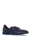 Bueno Shoes Siyah Deri Kadın Az Topuklu Ayakkabı 01wr8700