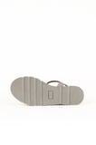 Bueno Shoes Gri Deri Kadın Dolgu Topuklu Sandalet 01we5201