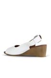 Bueno Shoes Beyaz Deri Kadın Dolgu Topuklu Sandalet 01we4002