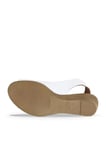 Bueno Shoes Beyaz Deri Kadın Dolgu Topuklu Sandalet 01we4002