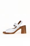Bueno Shoes Beyaz Deri Kadın Topuklu Sandalet 01we3701