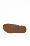 Bueno Shoes Mavi Deri Kadın Dolgu Topuklu Sandalet 01we3202