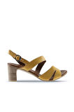 Bueno Shoes Sarı Deri Kadın Topuklu Sandalet 01wq8503