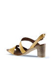 Bueno Shoes Sarı Deri Kadın Topuklu Sandalet 01wq8503