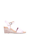 Bueno Shoes Pembe Deri Kadın Dolgu Topuklu Sandalet 01wq8601