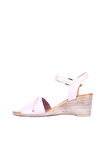 Bueno Shoes Pembe Deri Kadın Dolgu Topuklu Sandalet 01wq8601