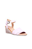 Bueno Shoes Pembe Deri Kadın Dolgu Topuklu Sandalet 01wq8601