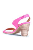 Bueno Shoes Fuşya Deri Kadın Topuklu Sandalet 01ws6700