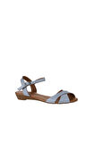 Bueno Shoes Mavi Açık Deri Kadın Sandalet 01wn3808