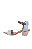 Bueno Shoes Mavi Deri Kadın Topuklu Sandalet 01wj1802