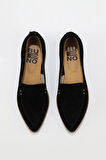 Bueno Shoes Siyah Süet Kadın Düz Babet 01wn0128