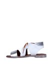 Bueno Shoes Gümüş Beyaz Deri Kadın Sandalet 01wq2000