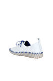 Bueno Shoes Beyaz Mavi Deri Kadın Düz Ayakkabı 01wq0200