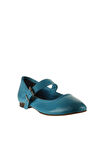 Bueno Shoes Turkuaz Deri Kadın Düz Babet 01ws4409