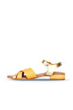 Bueno Shoes Sarı Deri Kadın Topuklu Sandalet 01ws6106