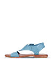 Bueno Shoes Mavi Deri Kadın Düz Sandalet 01ws6904