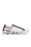 Bueno Shoes Beyaz Altın Prlk Deri Kadın Spor Ayakkabı 01ws3211