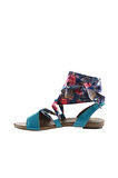 Bueno Shoes Turkuaz Deri Kadın Düz Sandalet 01wj1111
