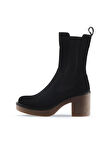 Bueno Shoes Siyah Süet Kadın Topuklu Bot 01wt2901