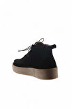 Bueno Shoes Siyah Süet Kadın Düz Bot 01wt3000