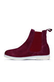 Bueno Shoes Bordo Süet Kadın Düz Bot 01wt3300