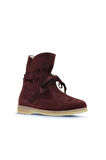 Bueno Shoes Bordo Süet Kadın Düz Bot 01wt3303
