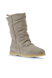 Bueno Shoes Bej Süet Kadın Düz Bot 01wt3305