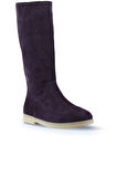 Bueno Shoes Mor Süet Kadın Düz Çizme 01wt3306