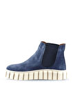 Bueno Shoes Mavi Süet Kadın Düz Bot 01wt3403