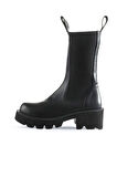 Bueno Shoes Siyah Flotter Deri Kadın Topuklu Bot 01wt1703