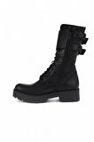 Bueno Shoes Siyah Deri Kadın Düz Bot 01wt2513