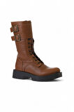 Bueno Shoes Taba Deri Kadın Düz Bot 01wt2513