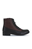 Bueno Shoes Siyah Bordo Deri Kadın Düz Bot 01wt2601