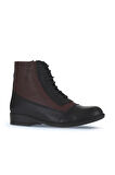 Bueno Shoes Siyah Bordo Deri Kadın Düz Bot 01wt2601