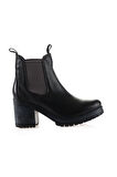 Bueno Shoes Siyah Deri Kadın Topuklu Bot 01wt3700
