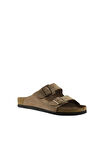 Bueno Shoes Kum Nubuk Deri Kadın Düz Terlik 05wt100